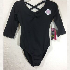 Girl’s Elbow Sleeve Leotard with Front Liner, Premium Dance